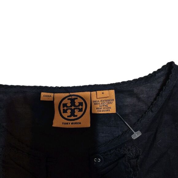 Nwot Tory Burch Women's Sleeveless Embellished Ruffles Cotton Blend Tunic 6 - Picture 4 of 9